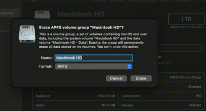 selecting the AFPS partition (source: Apple.com)