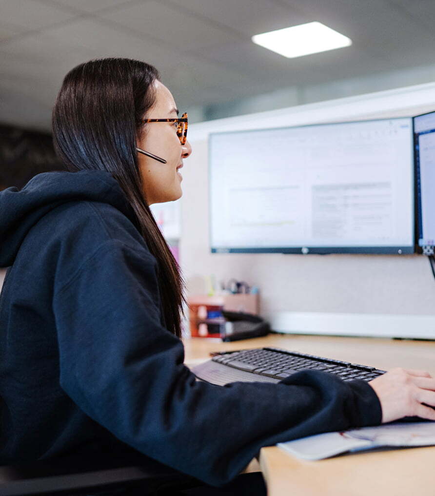 Enterprise IT professional at workstation